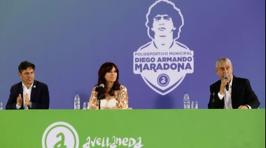 Cristina Fernández, Axel Kiciloff y Jorge Ferraresi inauguraron el Polideportivo Diego Armando Maradona