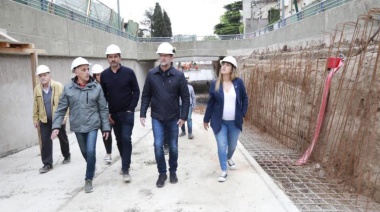 Insaurralde recorrió las obras del paso bajo nivel de Rincón-Vieytes