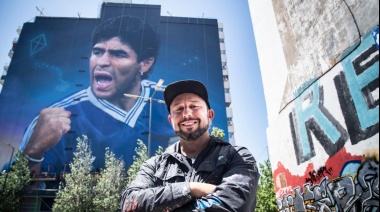 Inauguraron el mural más grande del mundo en homenaje a Maradona