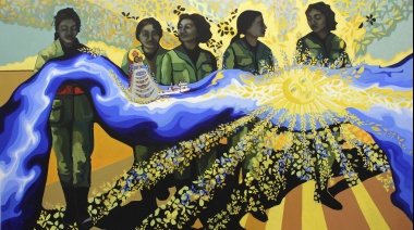 "Enfermeras de Malvinas", el mural artístico que se está pintando en Avellaneda