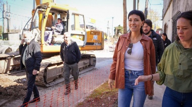 Mayra Mendoza recorrió la obra hidráulica que evitará inundaciones en 1°Junta y Las Vías