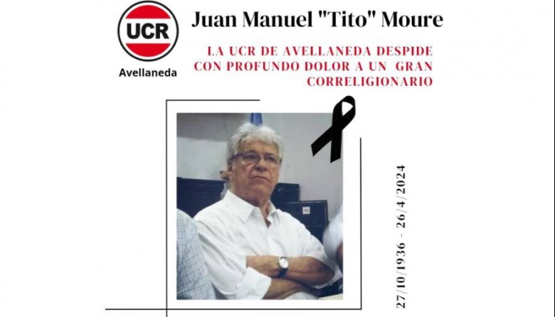La UCR Avellaneda despide con profundo dolor a Juan Manuel Moure