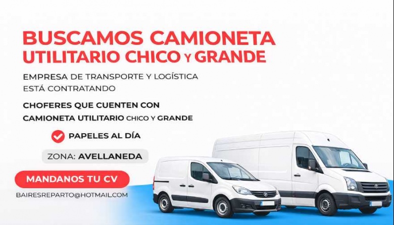 Empresa de logística busca choferes con camioneta utilitaria en Avellaneda