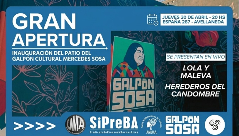El Galpón Cultural Mercedes Sosa inaugura su nuevo patio con música en vivo