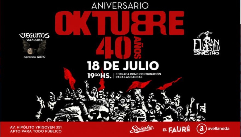 El Fauré celebrará los 40 años de Oktubre con una noche dedicada a Los Redondos