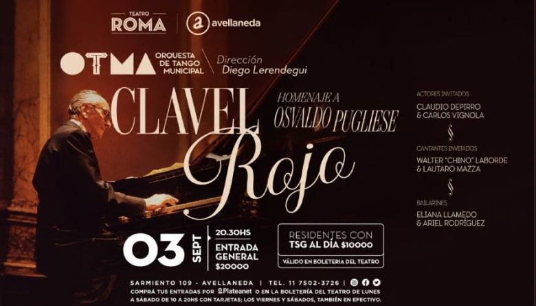 La Orquesta de Tango Municipal homenajeará a Osvaldo Pugliese en el Teatro Roma