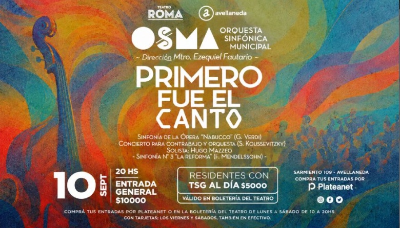 La Orquesta Sinfónica Municipal de Avellaneda vuelve al Teatro Roma