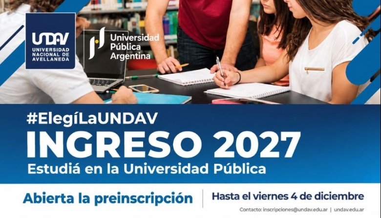 Ingreso 2027: continúa abierta la inscripción a las carreras de la UNDAV