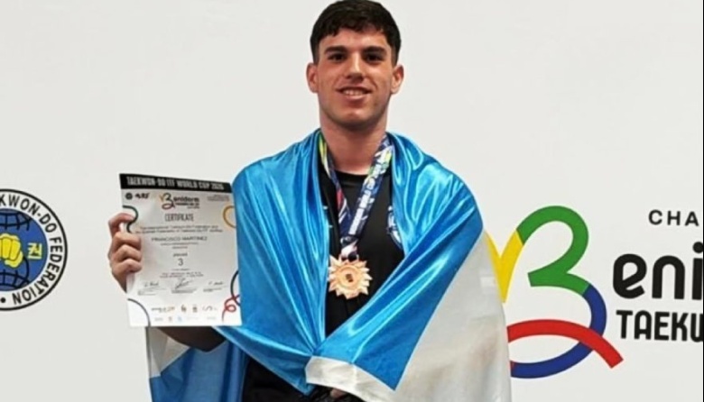 Orgullo de Avellaneda: Francisco Martínez, bronce en la Copa del Mundo de Taekwondo ITF
