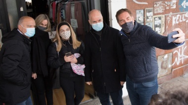 Con Grindetti, Larreta y Santilli recorrieron comercios en Lanús Oeste