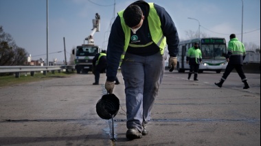 Nación avanza con las obras de mantenimiento del acceso sudeste de Avellaneda