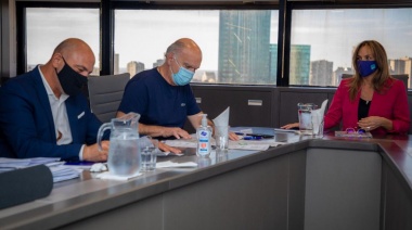 Grindetti y Galmarini analizaron el avance de las obras de AYSA en Lanús