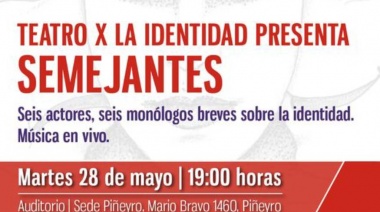 Teatro x la Identidad presenta "Semejantes" en la UNDAV
