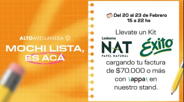 ¡Mochi Lista! Volvé al cole junto Ledesma NAT, Éxito y Alto Avellaneda