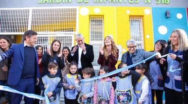 Jorge Ferraresi, Magdalena Sierra y Axel Kicillof inauguraron el jardín de infantes 918 en Villa Domínico