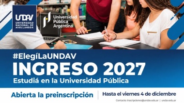 Ingreso 2027: la UNDAV abrió la inscripción a sus carreras