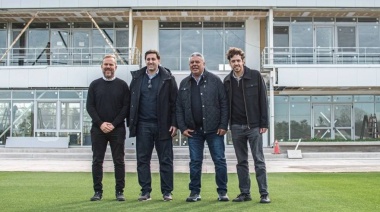 Chiqui Tapia recorrió el nuevo predio de Racing en Ezeiza junto a Diego Milito