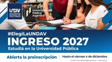 Ingreso 2027: continúa abierta la inscripción a las carreras de la UNDAV