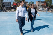 Julián Álvarez recorrió los avances de la obra del nuevo polideportivo en el Barrio La Maquinita